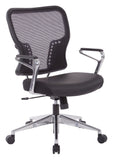 Air Grid Back and Padded Bonded Leather Seat Chair