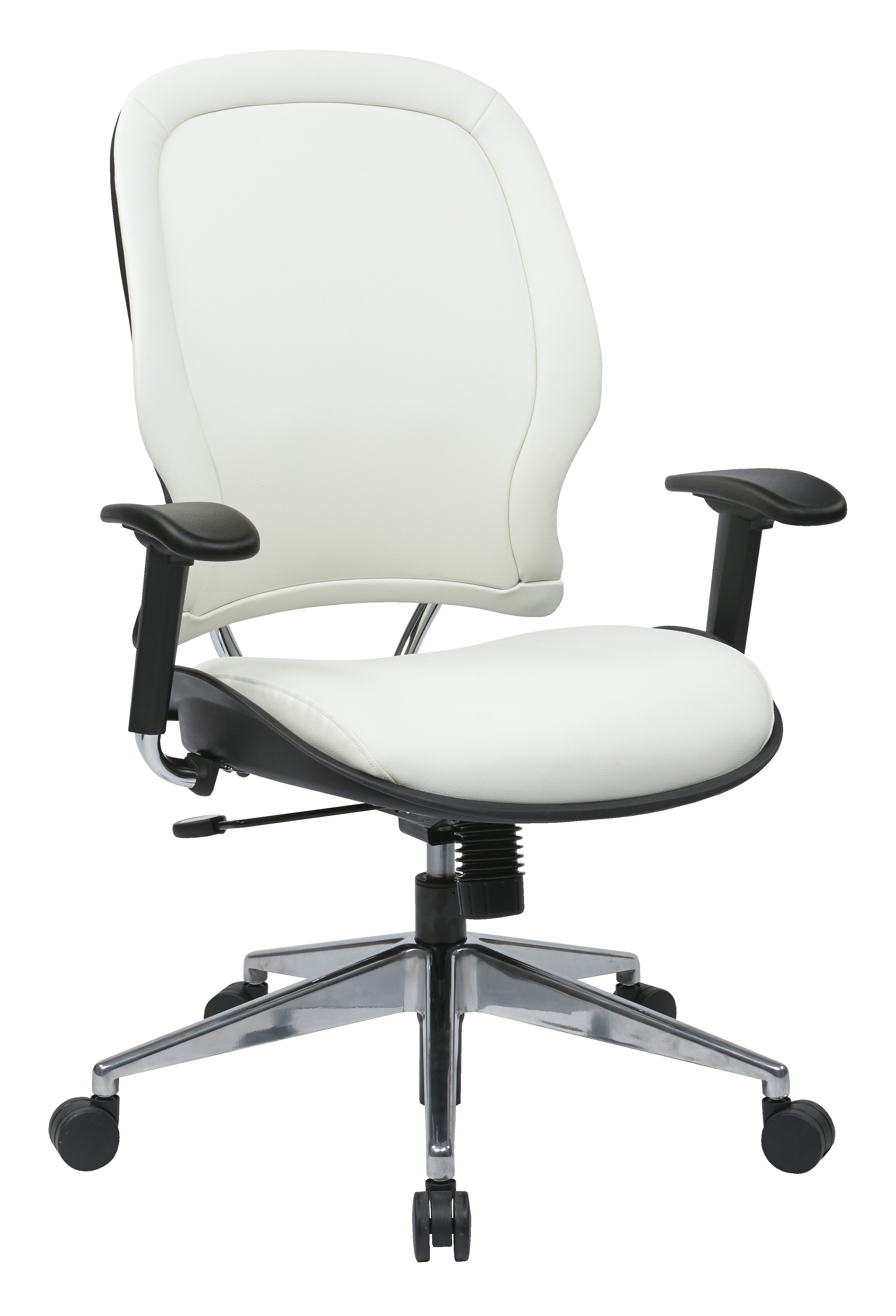 Deluxe White Vinyl Back and Seat Managers Chair