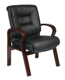Deluxe Mid Back Black Executive Leather Chair
