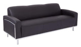 Sofa In Bonded Leather with Chrome Accents