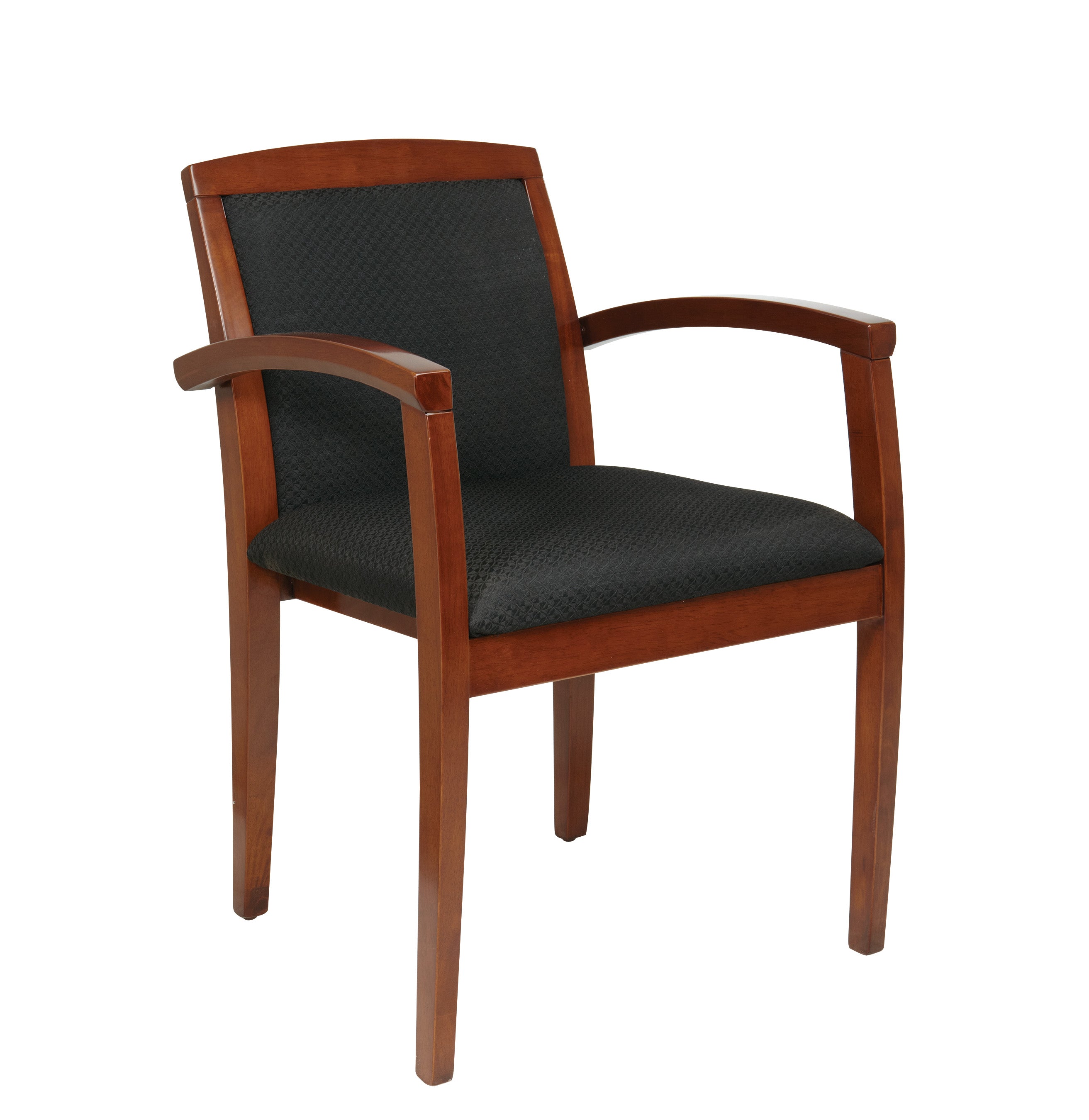 Leg Chair With Upholstered Back & Light Cherry Finish