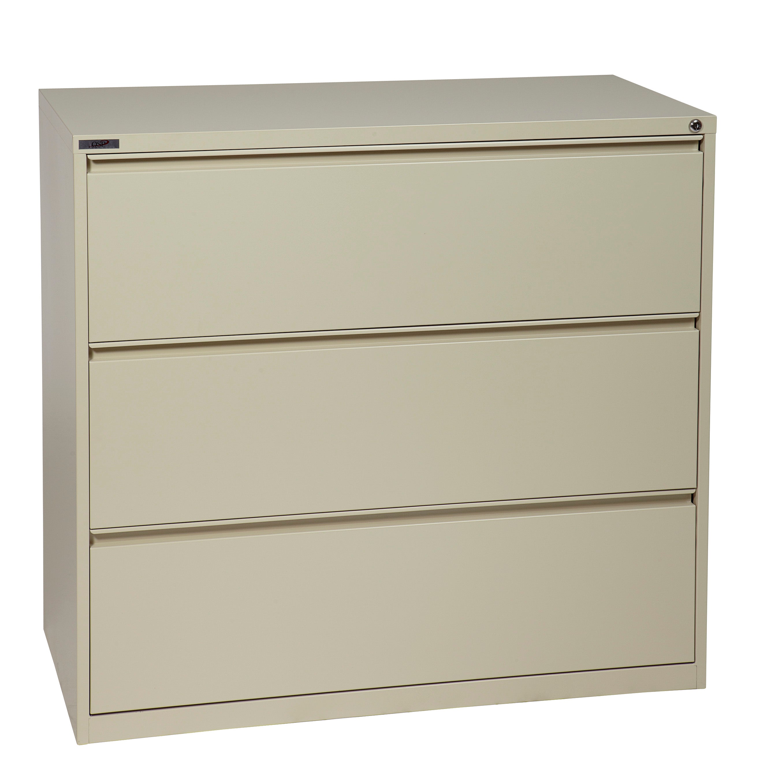 42" Wide 3 Drawer Lateral File With Core-Removeable Lock & Adjustable Glides