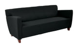 Custom Fabric Sofa With Cherry Finish Legs