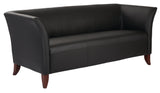Black Faux Leather Sofa