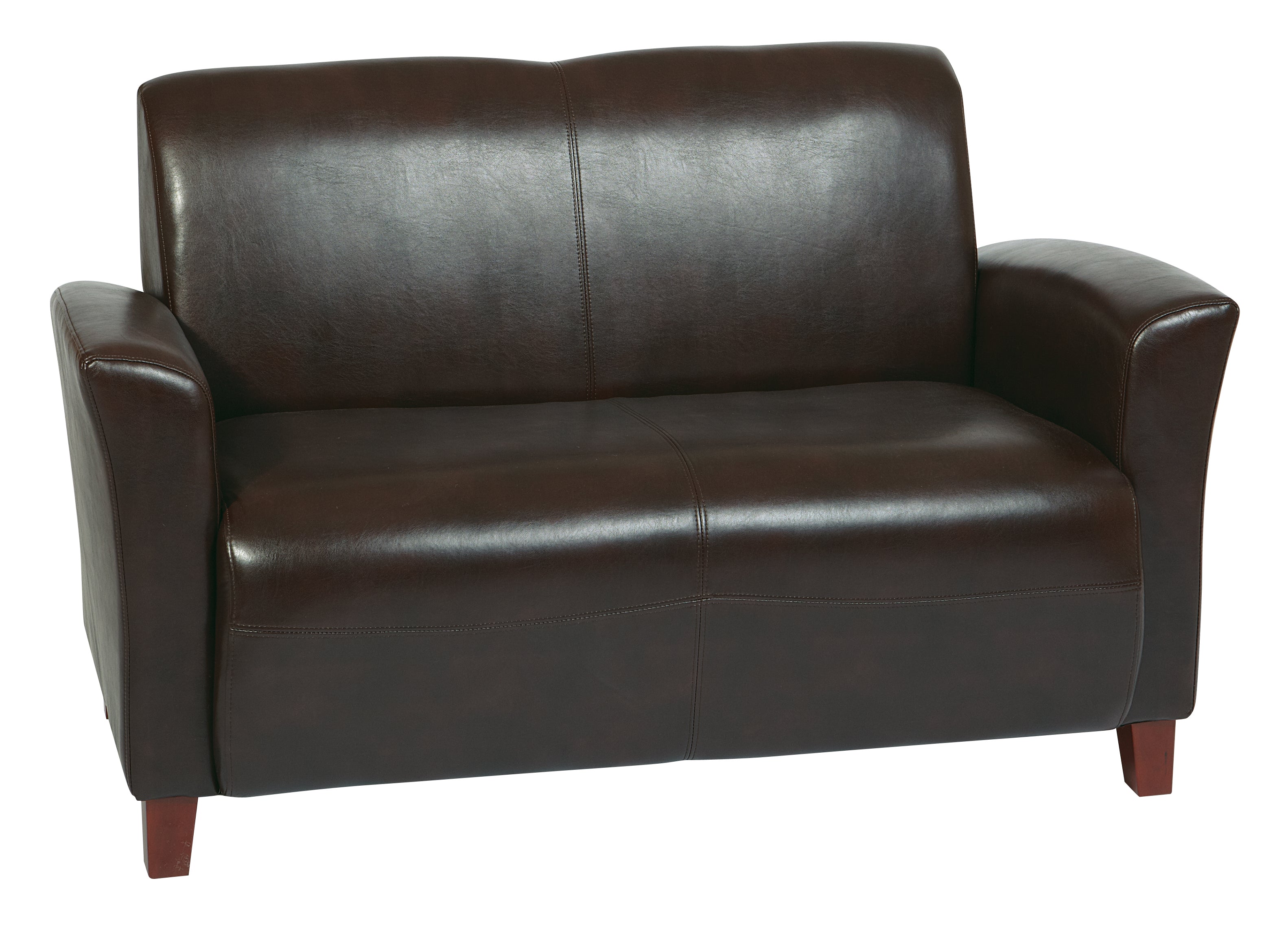 Mocha Bonded Leather Love Seat