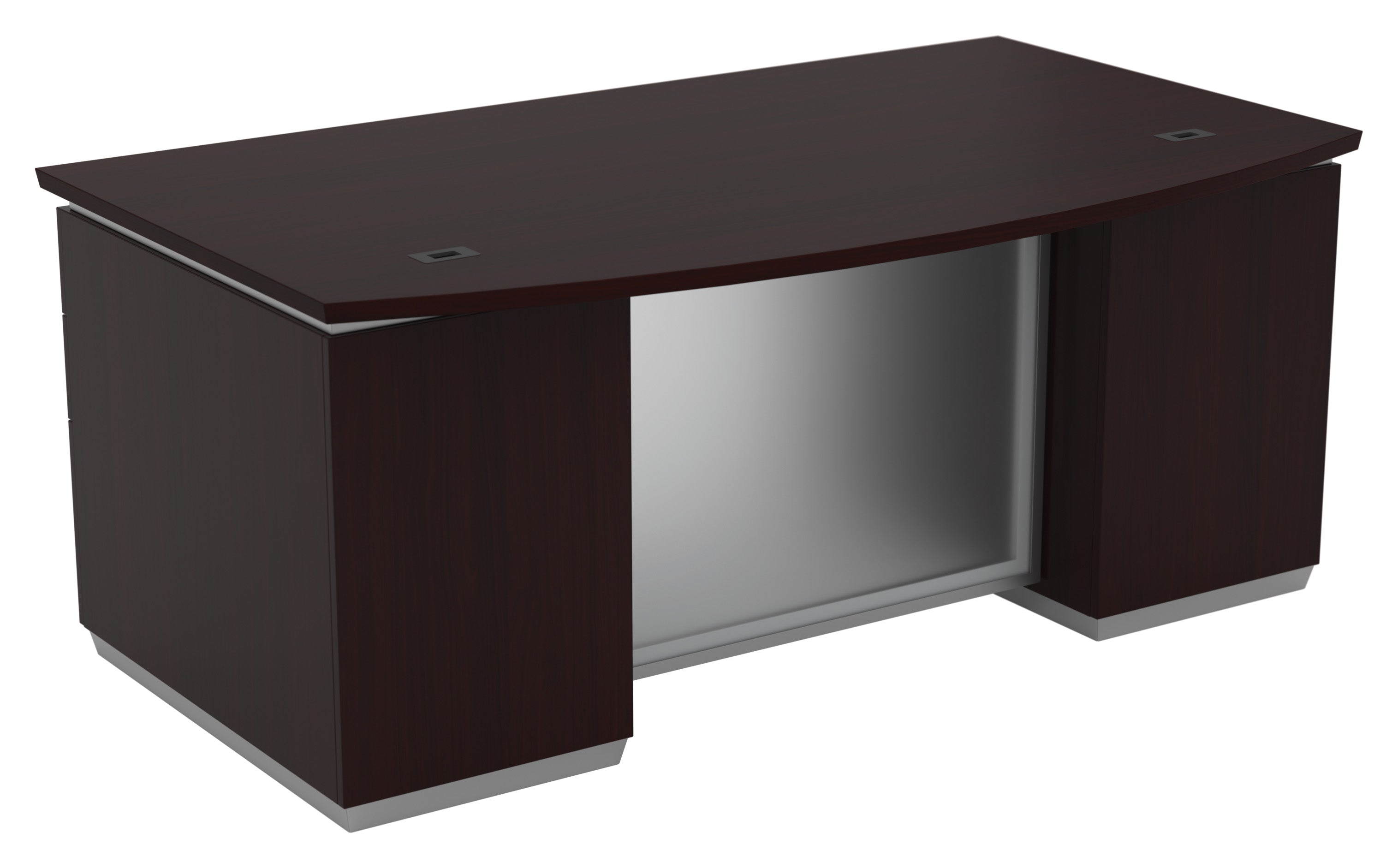 Tuxedo Bow Front Double Ped Desk 72X42